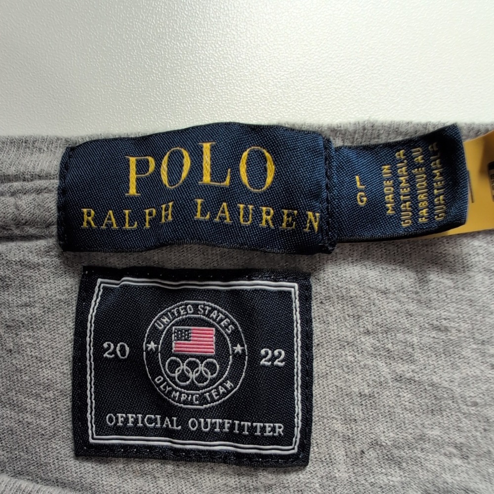 Polo Ralph Lauren Team USA 2022 Olympic Games Gray Long Sleeve T-Shirt Mens L - Picture 6 of 11